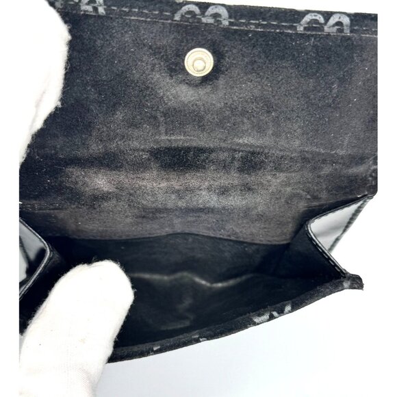 Gucci Black GG Monogram Suede Bifold Wallet with Snap Closure - Picture 4 of 8